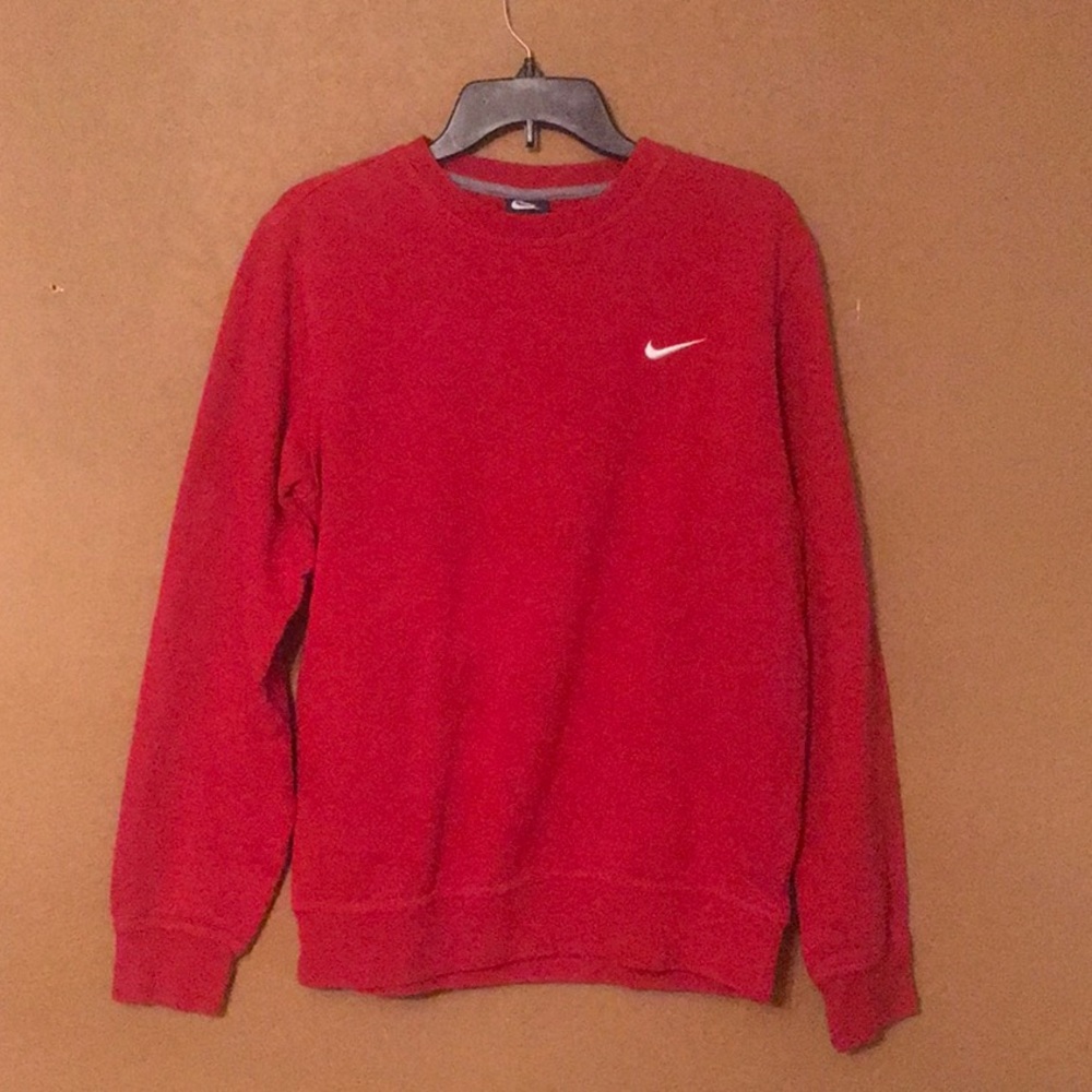 Red Nike unisex cotton & polyester hoodie